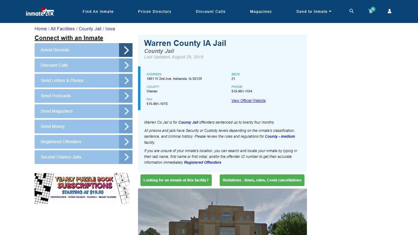 Warren County IA Jail - Inmate Locator - Indianola, IA